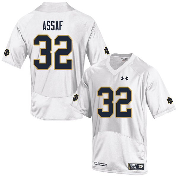 Men #32 Mick Assaf Notre Dame Fighting Irish College Football Jerseys Sale-White